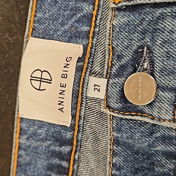 💕ANINE BING💕 Sonya Jean ~ Button Fly Mid Indigo Blue 27 NWOT - Picture 16 of 16
